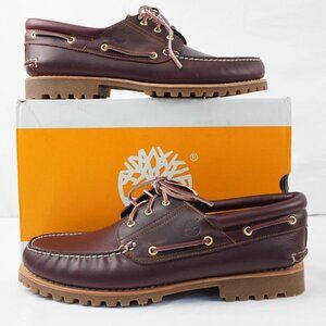 Timberland Boat Leather Classic, All Day Comfort Stylish Shoes In Burgundy